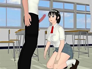 EMPFLIX @ Hentai Schoolgirl Blowing Hard Dick On Her Knees Porn Videos